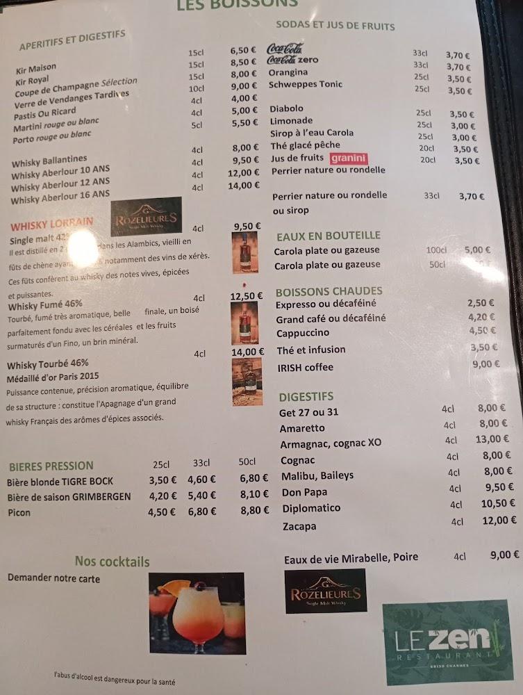 Restaurant Le Zen - Menu Image 1